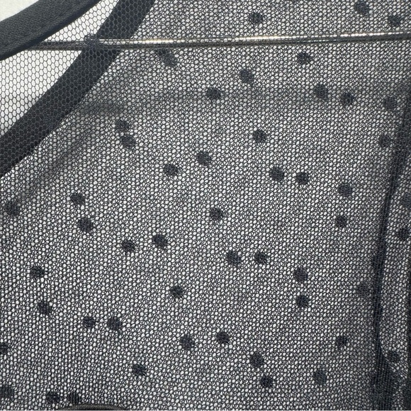 Black Sheer Polka Dot Lace Peplum Top Sweetheart Bodice Rockabilly Rock Steady - Picture 6 of 10